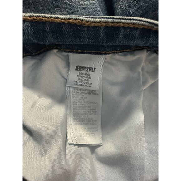 AEROPOSTALE Mens Super Skinny Jeans Blue Wash Stretch Denim Size 40x30 - Picture 7 of 8